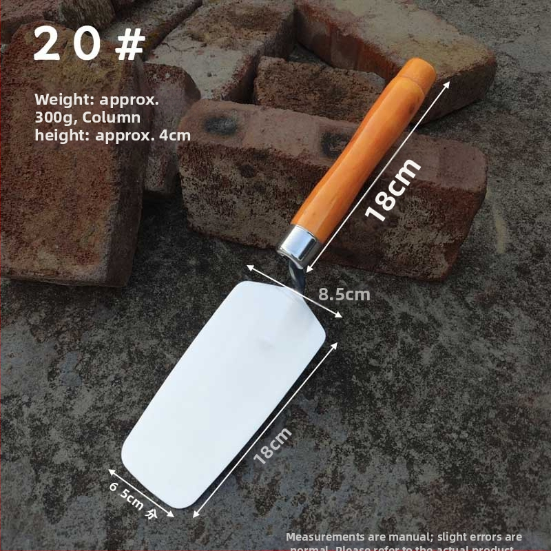 Rozsdamentes acél vakolat- és téglázó kés, modell lapos kés; alkalmas falazási és vakolási feladatokra