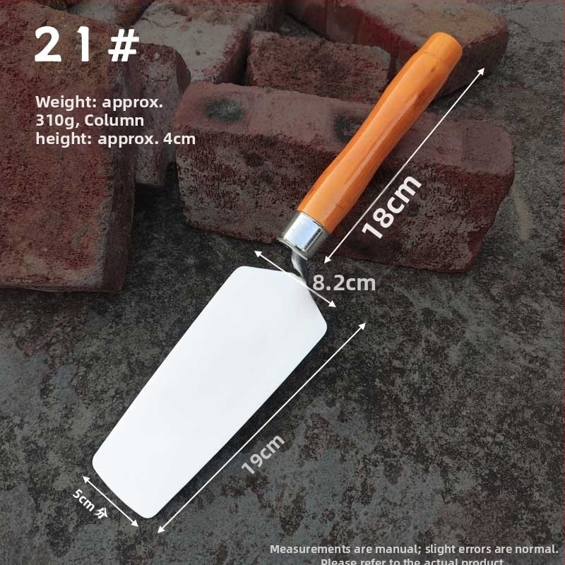 Rozsdamentes acél vakolat- és téglázó kés, modell lapos kés; alkalmas falazási és vakolási feladatokra
