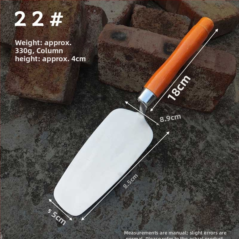 Rozsdamentes acél vakolat- és téglázó kés, modell lapos kés; alkalmas falazási és vakolási feladatokra