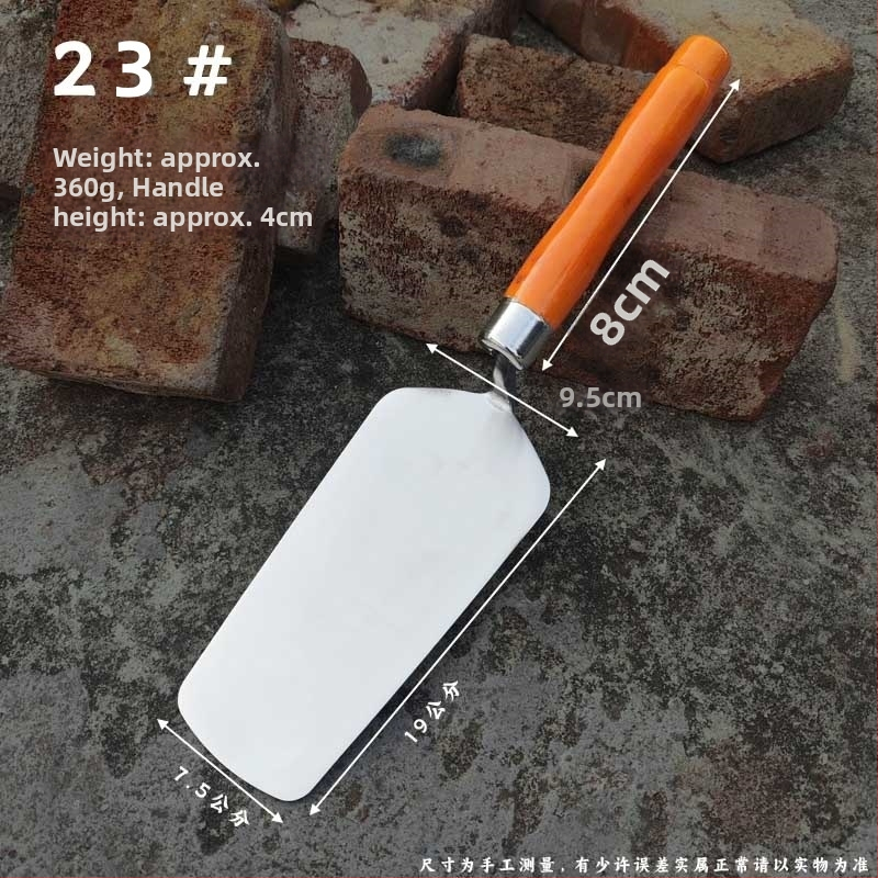 Rozsdamentes acél vakolat- és téglázó kés, modell lapos kés; alkalmas falazási és vakolási feladatokra