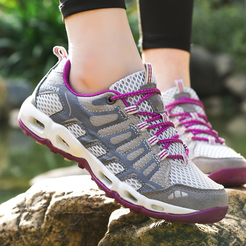 Planinarske tenisice, prozračne, protuklizne, gornji dio: prava koža + mreža, EVA vanjski đon, PHYLON srednji đon