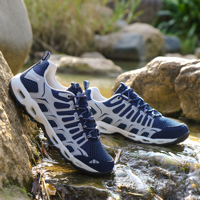 Planinarske tenisice, prozračne, protuklizne, gornji dio: prava koža + mreža, EVA vanjski đon, PHYLON srednji đon