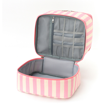 Geantă cosmetică 0708 dungi groase, stil geantă de mână, multifuncțională, pentru călătorii și depozitare machiaj