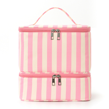 Geantă cosmetică 0708 dungi groase, stil geantă de mână, multifuncțională, pentru călătorii și depozitare machiaj
