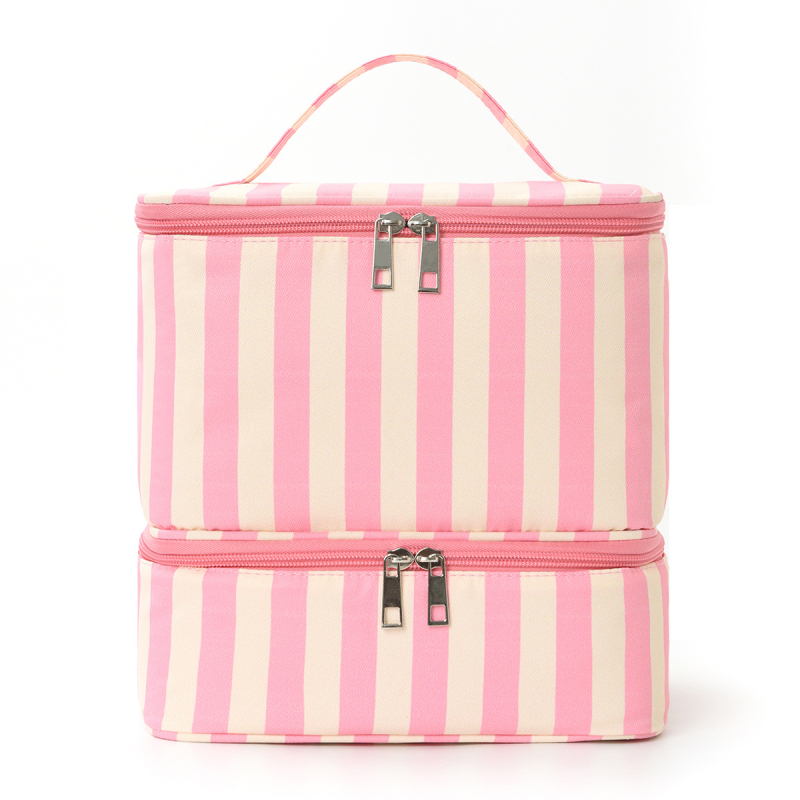 Geantă cosmetică 0708 dungi groase, stil geantă de mână, multifuncțională, pentru călătorii și depozitare machiaj
