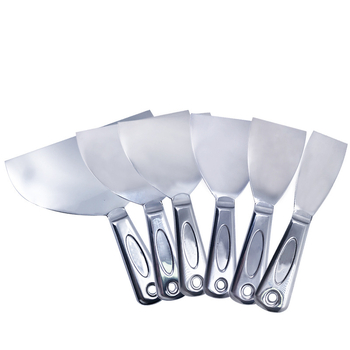 Rozsdamentes acélból készült egy darabos spatula, sík pengével, olajfoltok eltávolítására, gletteléshez és a fugák befejezéséhez padlón és falon