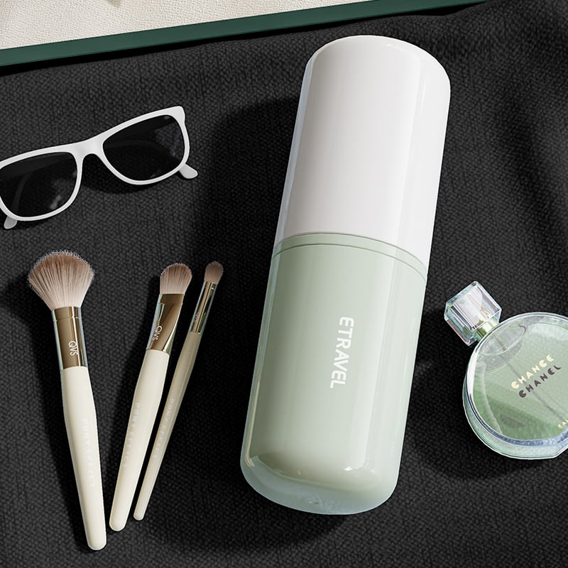 Suport pentru periuțe de dinți pentru călătorii — plastic, stil Nordic, set cu pahar de clătire, pahar pentru pastă de dinți și cutie de depozitare din trei piese