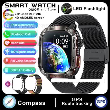 Ceas inteligent transfrontalier HT29 cu apeluri Bluetooth, robust, impermeabil, potrivit pentru sporturi în aer liber