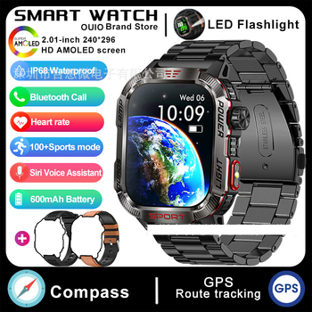 Ceas inteligent transfrontalier HT29 cu apeluri Bluetooth, robust, impermeabil, potrivit pentru sporturi în aer liber