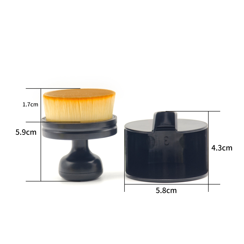 Βούρτσα για θεμέλιο και ρουζ με κεφαλή μανιταριού – συνθετικές τρίχες, πλαστικό κοντάρι, φορητή, σε συσκευασία κουτί