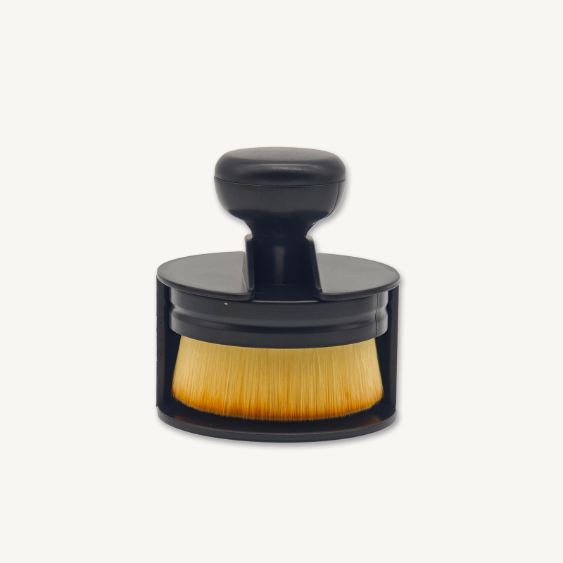 Βούρτσα για θεμέλιο και ρουζ με κεφαλή μανιταριού – συνθετικές τρίχες, πλαστικό κοντάρι, φορητή, σε συσκευασία κουτί