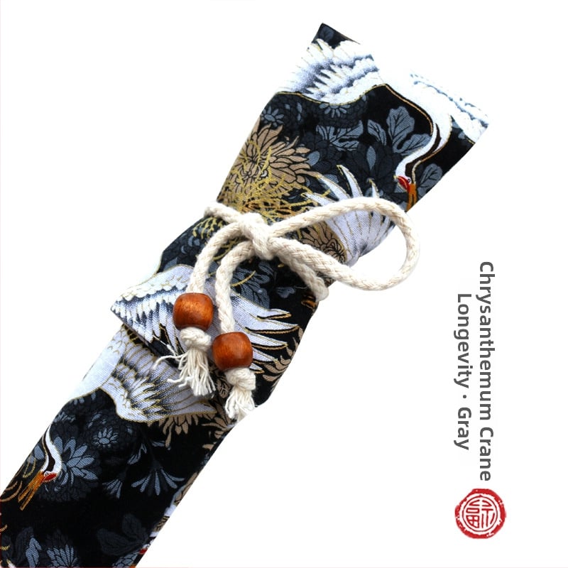 Τσαντάκι φλάουτου από βαμβάκι με επένδυση βελούδου (mercerized), ζωικό μοτίβο, διαπνέουσα και ελαφριά