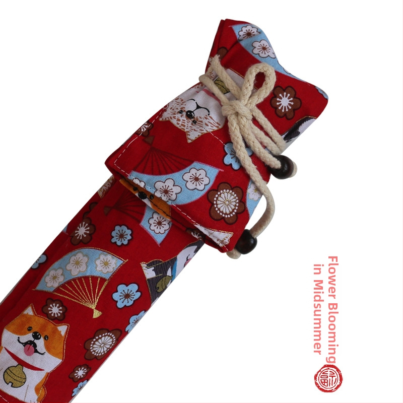 Τσαντάκι φλάουτου από βαμβάκι με επένδυση βελούδου (mercerized), ζωικό μοτίβο, διαπνέουσα και ελαφριά