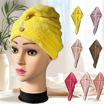 Kapica za sušenje kose od koralnog pliša, superapsorbirajuća i brzo suši, 100–119 g, šiveno - The Joyful Show