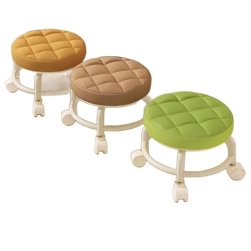 Taburet de depozitare cu rotile, din plastic, mobil, formă rotundă, capacitate 18 L, sarcină 100 kg