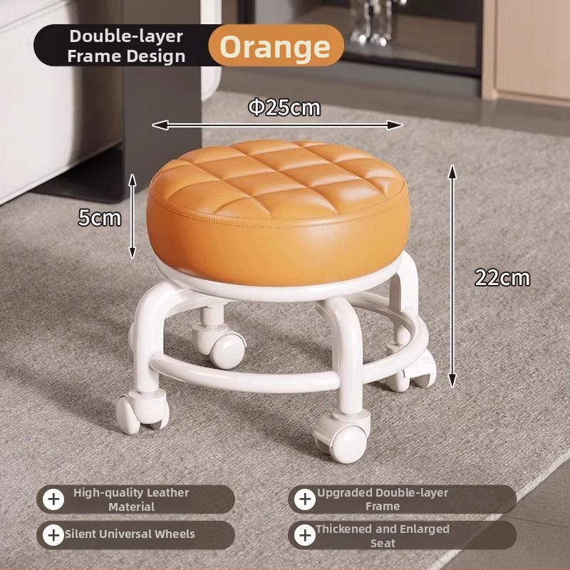 Skladovacia stolička s kolieskami, okrúhla, z plastu, pohyblivá, nosnosť 100 kg, objem 18 l