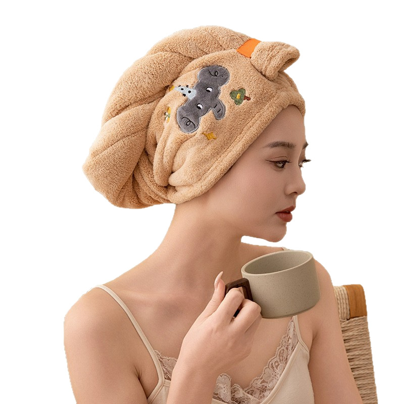 Kapa za sušenje kose Tianshang, koralni flis, izšivena, 50–79 g, 32 komada