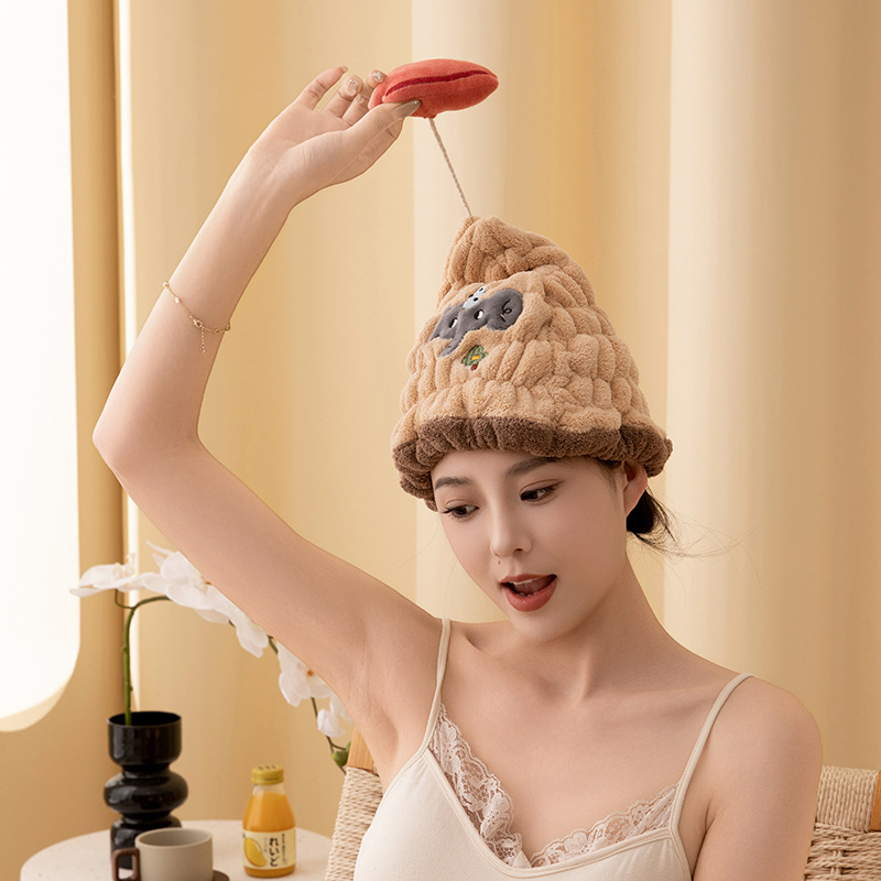 Kapa za sušenje kose Tianshang, koralni flis, izšivena, 50–79 g, 32 komada