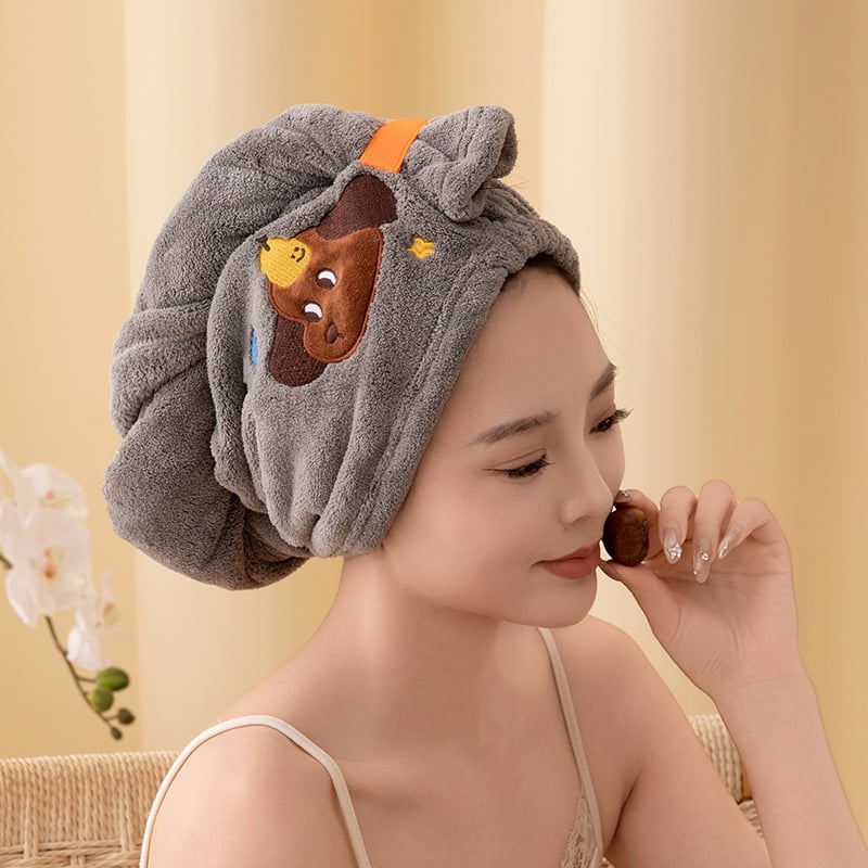 Kapa za sušenje kose Tianshang, koralni flis, izšivena, 50–79 g, 32 komada