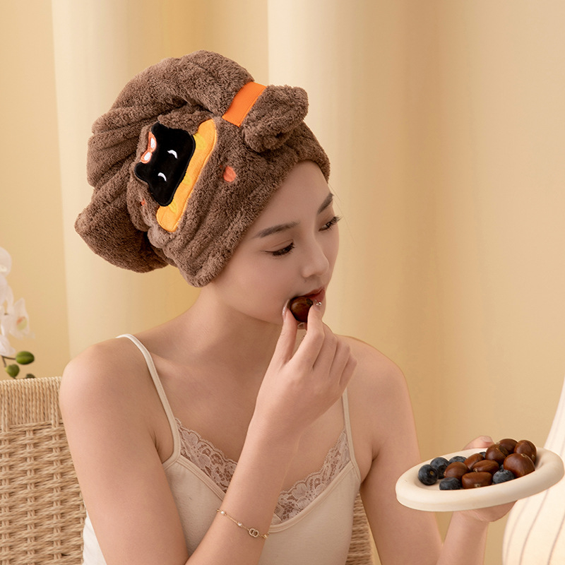 Kapa za sušenje kose Tianshang, koralni flis, izšivena, 50–79 g, 32 komada