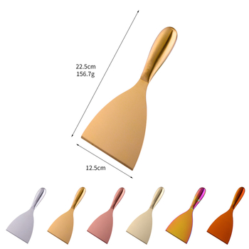 Unealtă de bucătărie din oțel inoxidabil cu spatulă și racletă pentru carne și clătite, racletă pentru grăsime, curățător de fum, îndepărtare a gheții