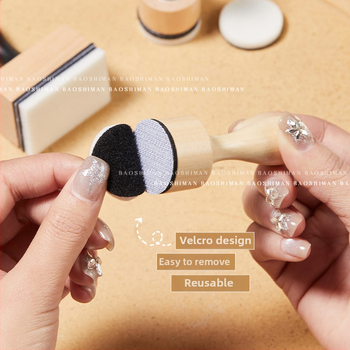 Instrument de curățare a ștampilei pentru artă unghii cu burete și perie, material zirconiu, 11 buc., Baoshiman