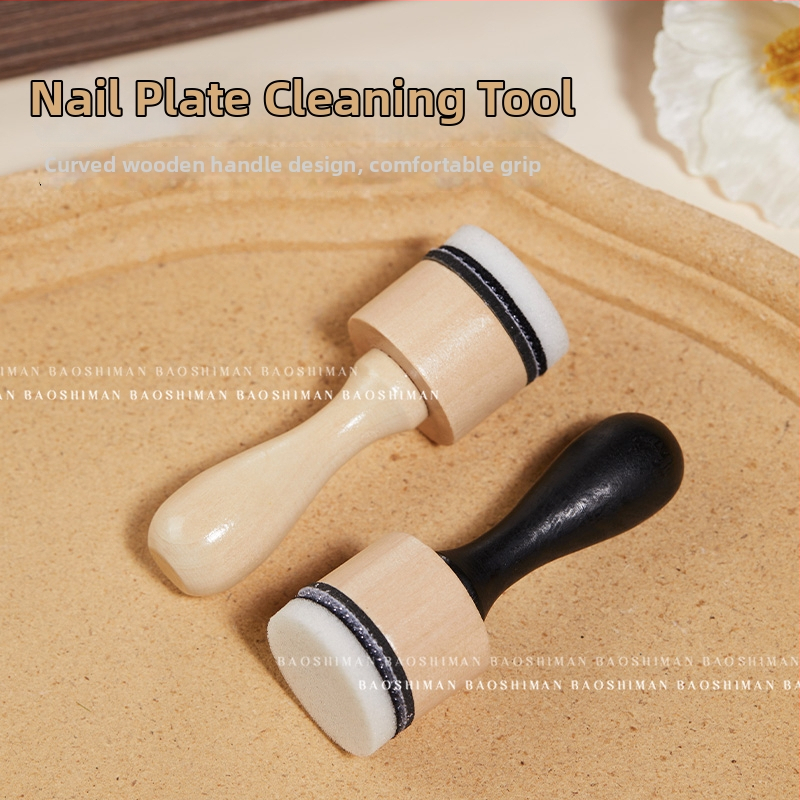 Instrument de curățare a ștampilei pentru artă unghii cu burete și perie, material zirconiu, 11 buc., Baoshiman
