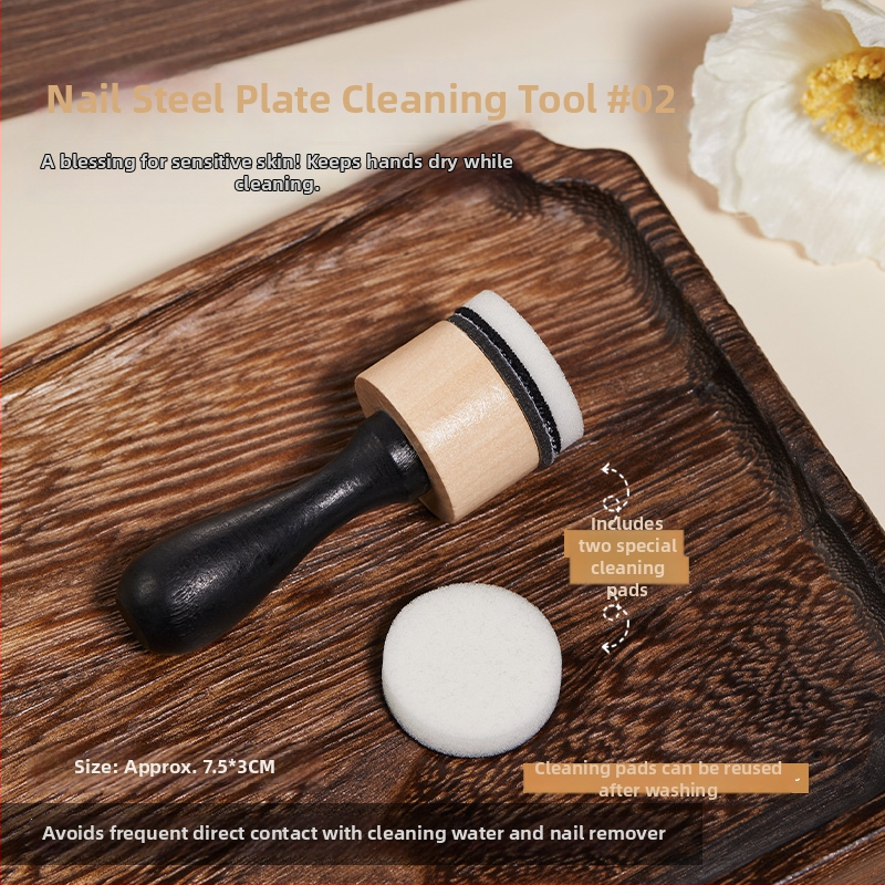 Instrument de curățare a ștampilei pentru artă unghii cu burete și perie, material zirconiu, 11 buc., Baoshiman