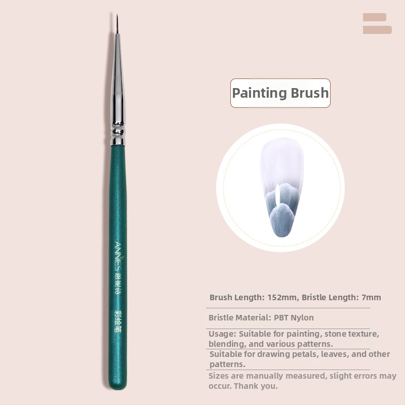 Nylon sörtés körömök ecsetek készlet, 6 darab, hordozhatófa nyéllel, gradient és vonalas mintázáshoz gel körmökön