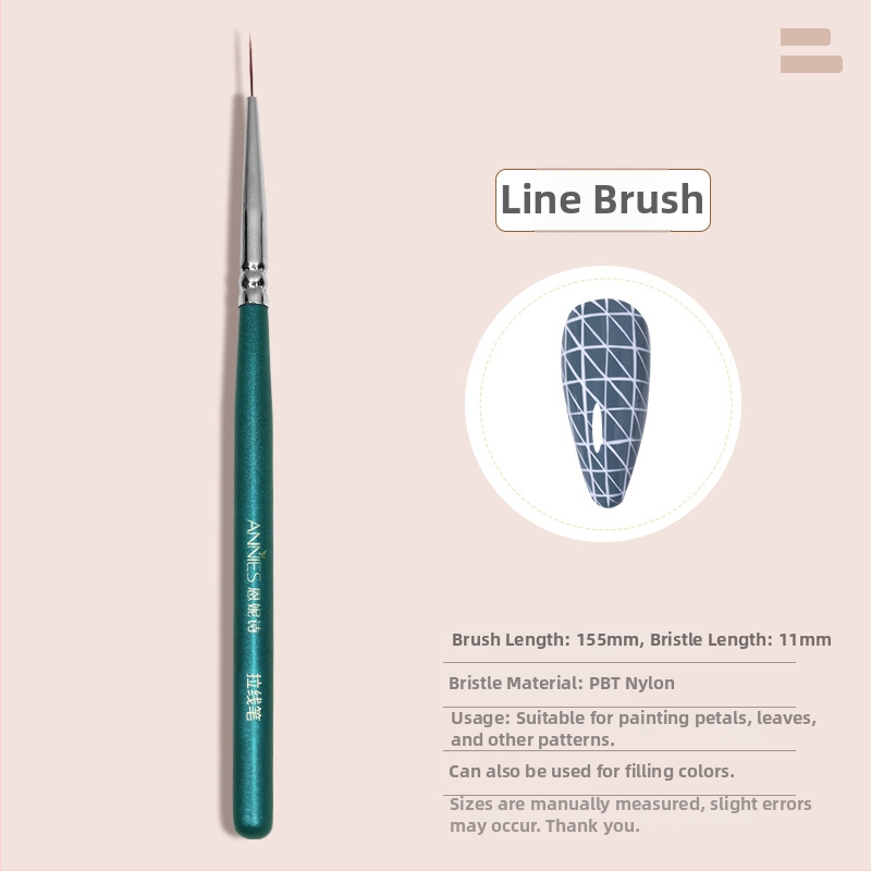 Nylon sörtés körömök ecsetek készlet, 6 darab, hordozhatófa nyéllel, gradient és vonalas mintázáshoz gel körmökön