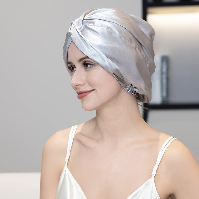 Mulberry svilena kapa za spavanje, jednofarbna, za odrasle, višekratna upotreba, anti-frizz