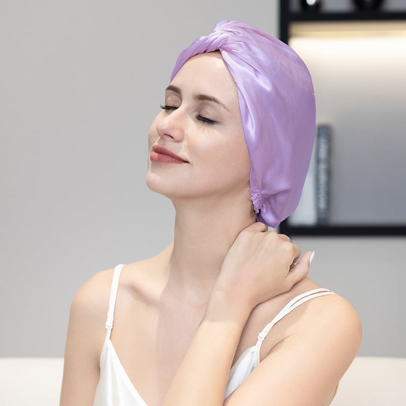 Mulberry svilena kapa za spavanje, jednofarbna, za odrasle, višekratna upotreba, anti-frizz