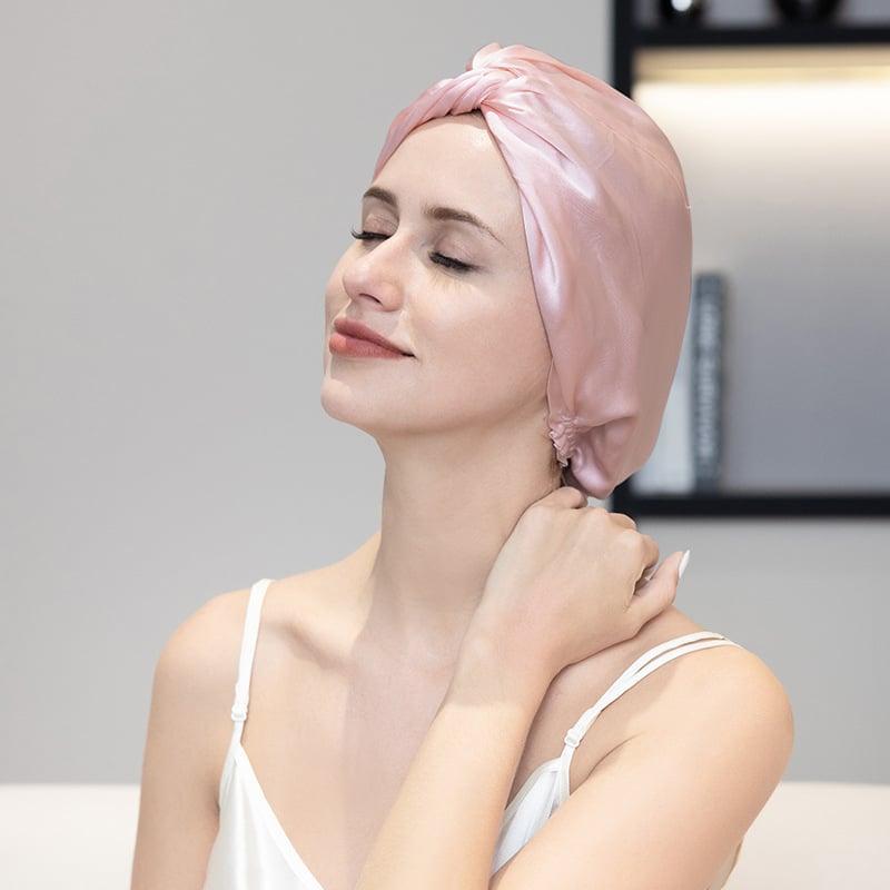 Mulberry svilena kapa za spavanje, jednofarbna, za odrasle, višekratna upotreba, anti-frizz