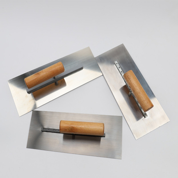 Špatula za malter s drškom od drveta, lamela od karbonskog i nehrđajućeg čelika, debljina 0,5, za gradnju