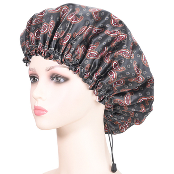 Dvostruka vodootporna kapa za tuširanje za odrasle, pastoralnog stila (PE materijal, tiskano logo, mogućnost prilagodbe, neto težina 38)