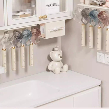 Držač za četkicu i pastu sa čašom, zidna montaža, bez bušenja, plastični kupaonski organizator