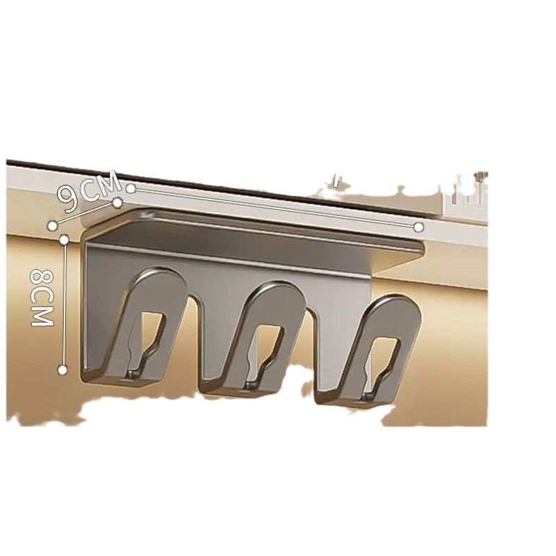 Držač za četkicu i pastu sa čašom, zidna montaža, bez bušenja, plastični kupaonski organizator