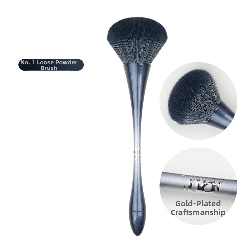 Βούρτσα πούδρας, μακριά λαβή, συνθετικές τρίχες, πλαστική λαβή, συνολικό μήκος 175 mm