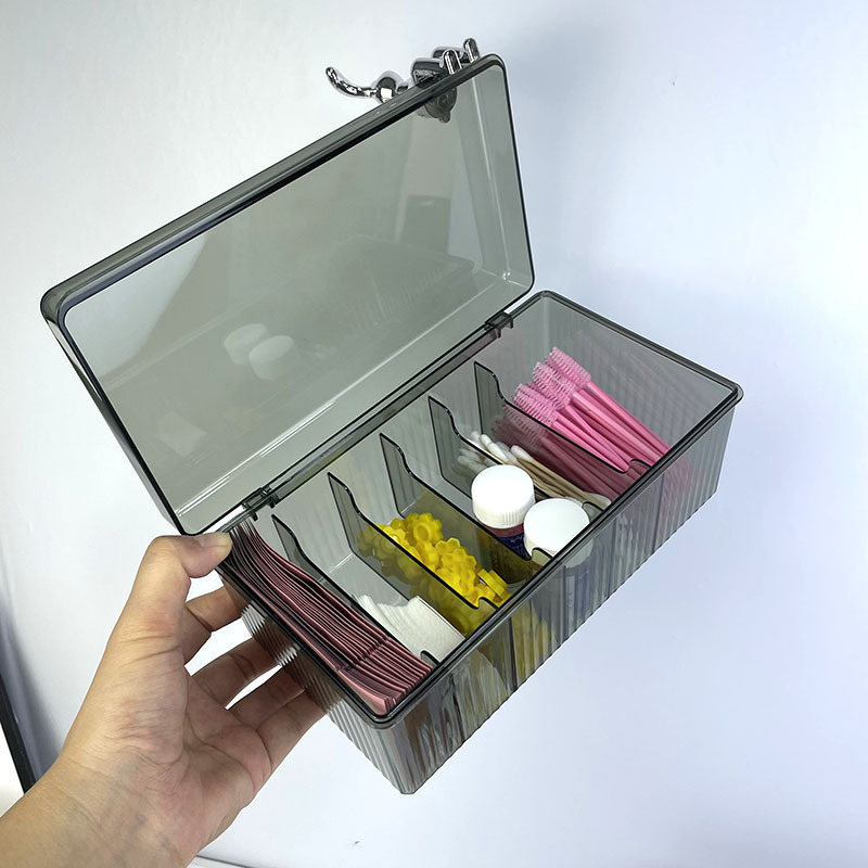 Kutija za pohranu alata za produženje trepavica, s više odjeljaka, otporna na prašinu, prijenosna, od akrila