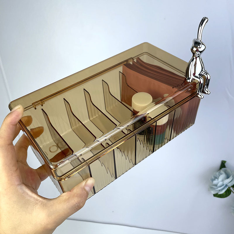 Kutija za pohranu alata za produženje trepavica, s više odjeljaka, otporna na prašinu, prijenosna, od akrila