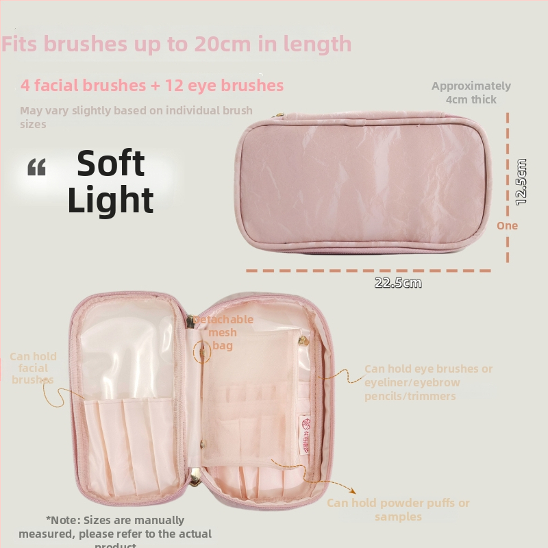 Θήκη αποθήκευσης πινέλων μακιγιάζ – ναϊλον τρίχες, ταξιδιωτική θήκη με φερμουάρ, κατάλληλη για eyeliner, μολύβι φρυδιών και στυλό μανικιούρ