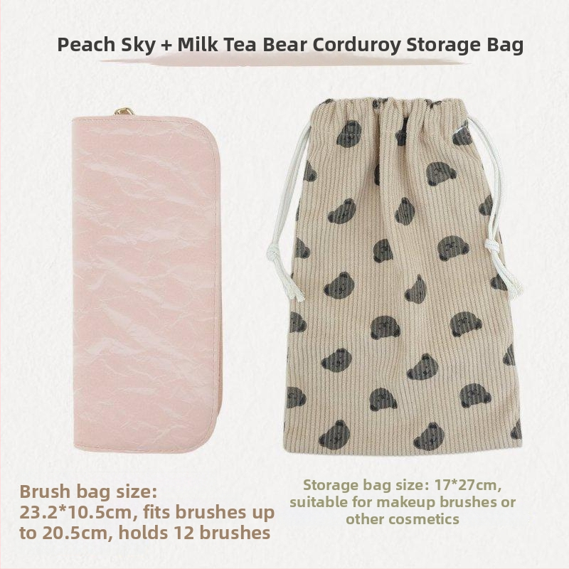 Θήκη αποθήκευσης πινέλων μακιγιάζ – ναϊλον τρίχες, ταξιδιωτική θήκη με φερμουάρ, κατάλληλη για eyeliner, μολύβι φρυδιών και στυλό μανικιούρ