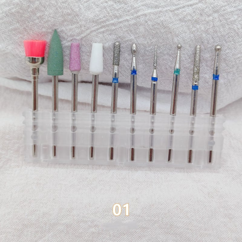Alat za brušenje površine nokta, set od 10 komada, ruski stil manikure poliranje i uklanjanje mrtve kože, metalni alat