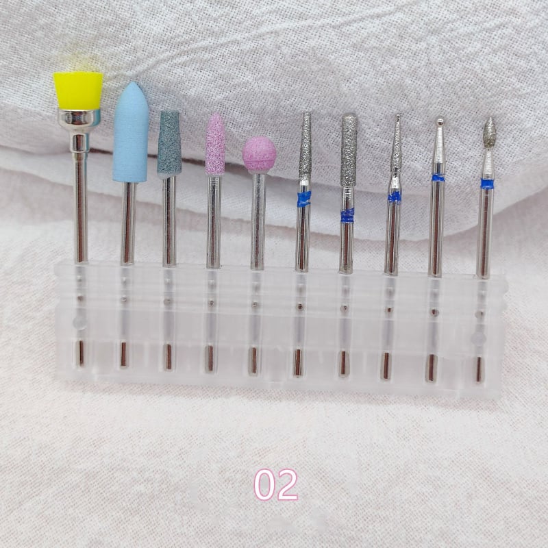 Alat za brušenje površine nokta, set od 10 komada, ruski stil manikure poliranje i uklanjanje mrtve kože, metalni alat