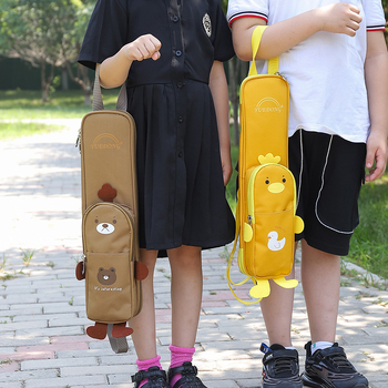 Θήκη τύμπανων για μουσικά όργανα — μοτίβο με αρκούδα καρτούν και κίτρινο πάπι, από YUEDONG, σώμα από Oxford ύφασμα, επένδυση πολυεστέρα, δυνατότητα εξατομίκευσης και ιδιωτικής ετικέτας