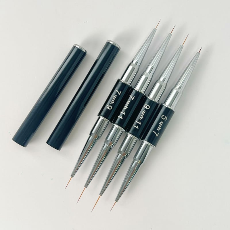 Pix dublu pentru manichiură, pensă pentru trasarea liniilor cu tijă metalică