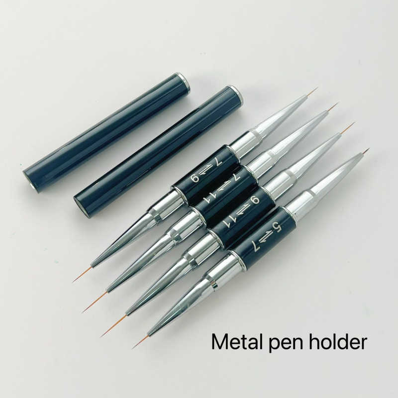 Pix dublu pentru manichiură, pensă pentru trasarea liniilor cu tijă metalică