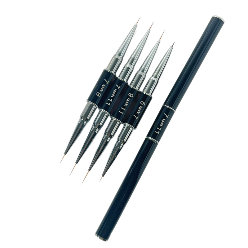 Pix dublu pentru manichiură, pensă pentru trasarea liniilor cu tijă metalică