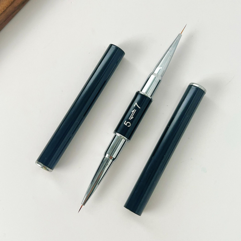 Pix dublu pentru manichiură, pensă pentru trasarea liniilor cu tijă metalică