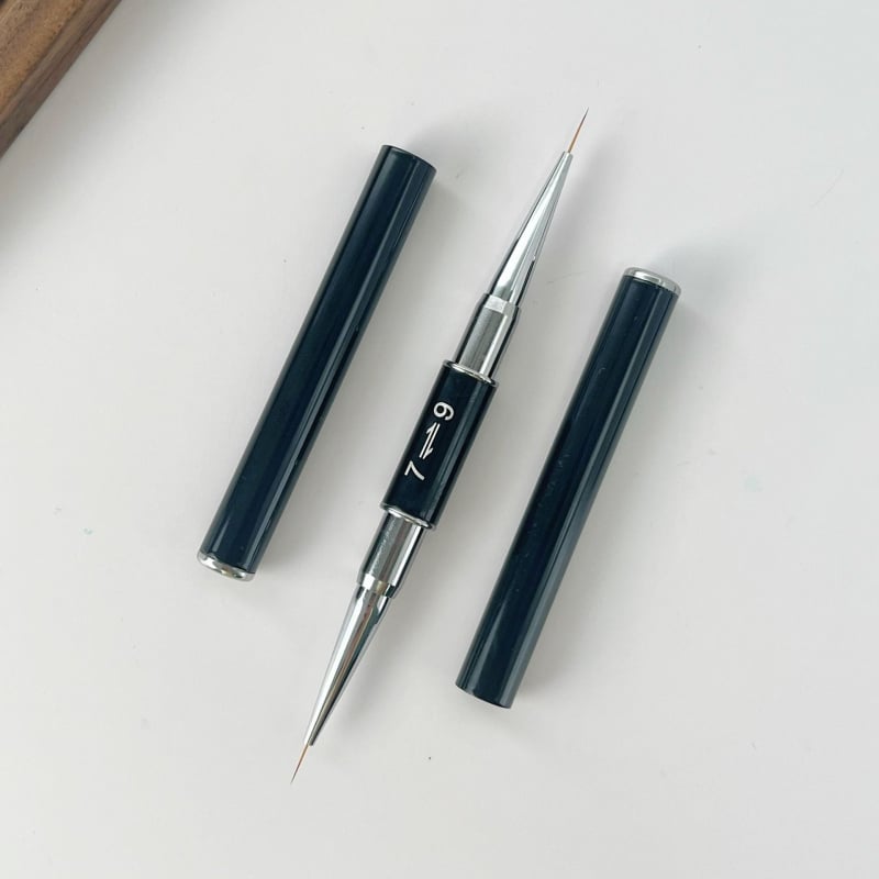 Pix dublu pentru manichiură, pensă pentru trasarea liniilor cu tijă metalică